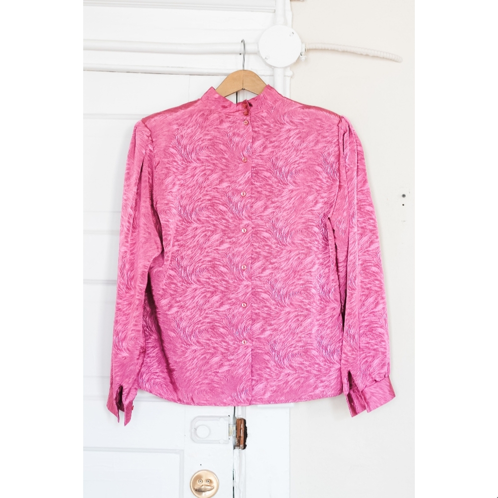 Vintage 1980's Long Sleeve Back Button Down Blouse